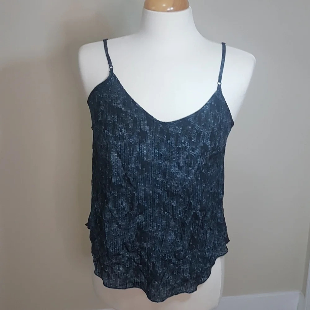 Wilfred 100% silk sequin  print adjustable strap tank top